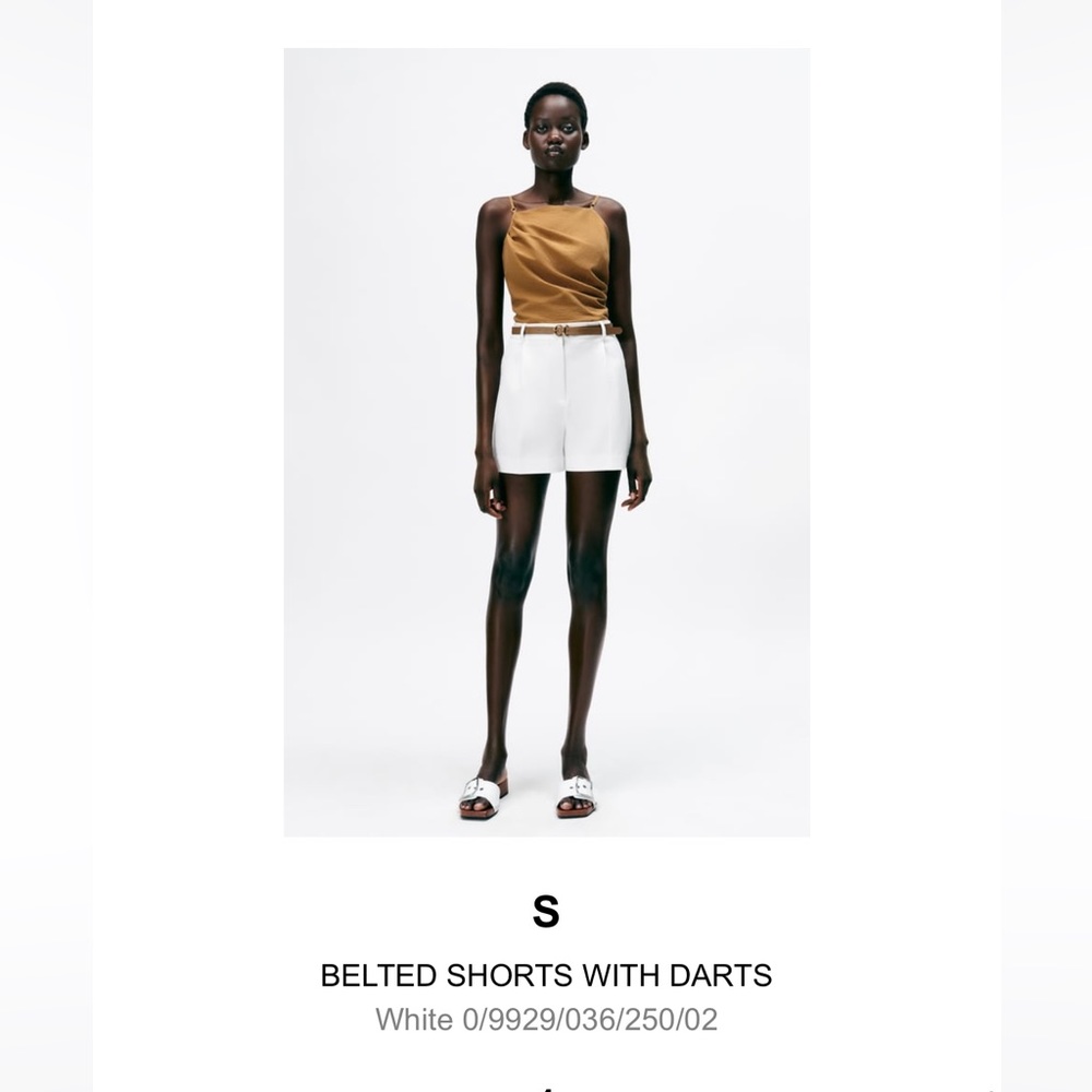 High waisted Zara white shorts with belt included